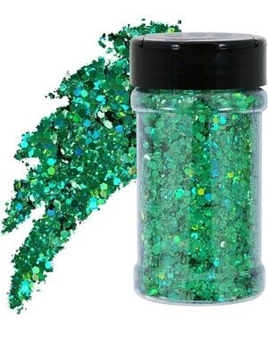 TORC Emerald Green Glitter 4oz Chunky Holographic Craft Resin Festival Loose